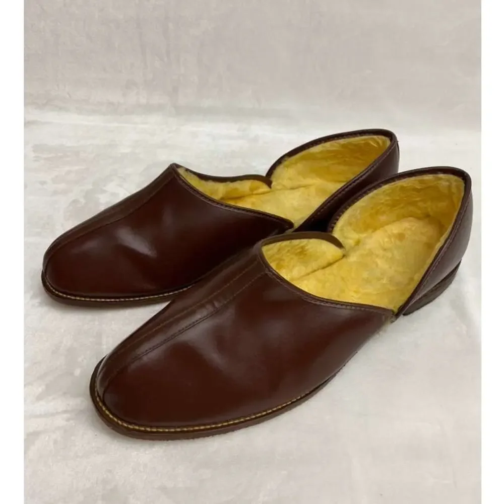 Beautiful vintage men's slippers with fleece lining Sz 13